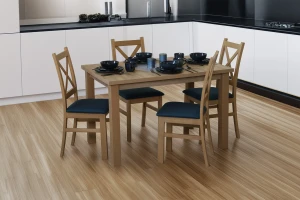 Zestaw stół rozkładany 150/190x80 z 4 krzesłami M015-4 Dąb Artisan