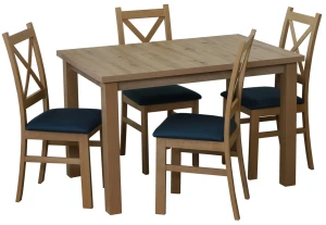 Zestaw stół rozkładany 150/190x80 z 4 krzesłami M015-4 Dąb Artisan