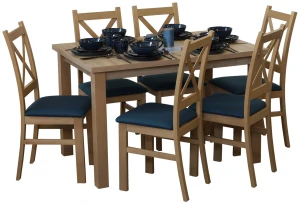 Zestaw stół rozkładany 150/190x80 z 6 krzesłami M015-6 Dąb Artisan