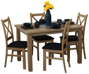 Komplet stół rozkładany 150/190x80 z 4 krzesłami M018-4 Dąb Artisan