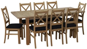 Komplet stół rozkładany 150/190x80 z 6 krzesłami M018-6 Dąb Artisan