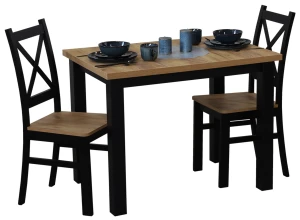 Zestaw stół 100x70 z 2 krzesłami M019-2 Czarny/Dąb Craft