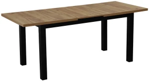 Zestaw stół rozkładany 150/190x80 z 4 krzesłami M021-4 Czarny/Dąb Craft