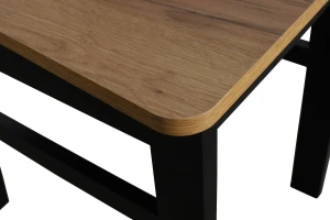 Zestaw stół rozkładany 150/190x80 z 4 krzesłami M021-4 Czarny/Dąb Craft