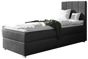 Łóżko kontynentalne 90x200 z pojemnikiem Brandi Prawe Szare