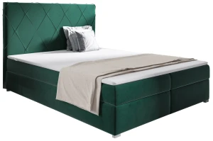 Łóżko kontynentalne 140x200 z pojemnikiem Marcos Zielone