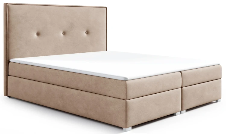 Łóżko kontynentalne z pojemnikiem 180x200 Larmo Beżowe