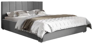 Łóżko tapicerowane 140x200 Ledo Szare Metalowy Stelaż