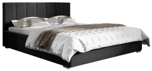 Łóżko tapicerowane 160x200 z materacem Ledo Czarne