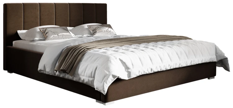 Łóżko tapicerowane 180x200 z materacem Ledo Brązowe