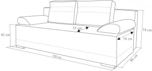 Kanapa z funkcją spania Eufori Plus Zielona