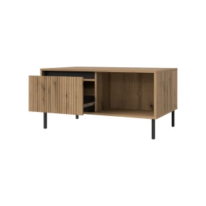 Stolik kawowy z ryflowanym frontem Yukashi 2S T201 dąb evoke