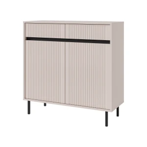 Komoda z ryflowanym frontem Yukashi 2F2S T822 beżowa
