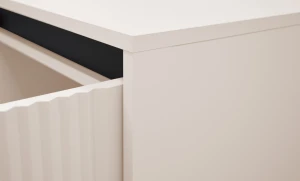 Komoda z ryflowanym frontem Yukashi 3F T813 beżowa