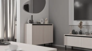 Komoda z ryflowanym frontem Yukashi 2F T812 beżowa