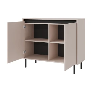 Komoda z ryflowanym frontem Yukashi 2F T812 beżowa