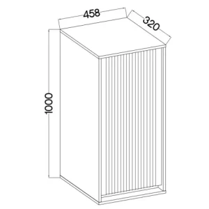 Szafka wisząca z ryflowanym frontem Yukashi 1F T501 beżowa