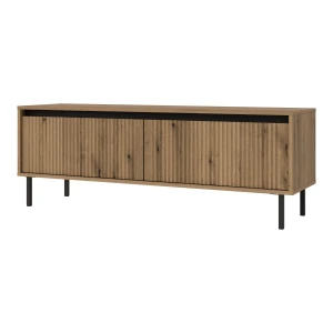 Szafka RTV z ryflowanymi frontami Yukashi 2S T302 dąb evoke