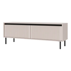 Szafka RTV z ryflowanymi frontami Yukashi 2S T302 beżowa