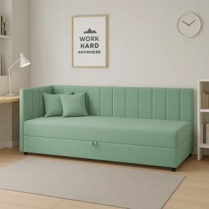 Łóżko kontynentalne 1-osobowe Sofaro Plus 90x200 Miętowe