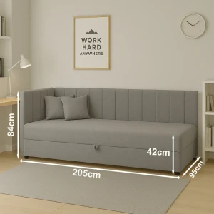 Łóżko kontynentalne 1-osobowe Sofaro Plus 90x200 Miętowe