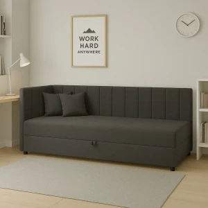 Łóżko kontynentalne 1-osobowe Sofaro Plus 90x200 Grafit