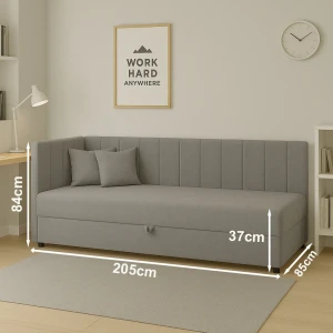 Łóżko kontynentalne 1-osobowe Sofaro 80x200 Szary