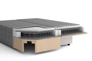 Kanapa rozkładana Lunera Prima 2 sztruks grafit