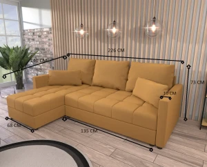 Narożnik z funkcją spania Domi Kronos Czarny