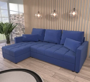 Narożnik z funkcją spania Domi Kronos Niebieski