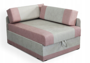 Sofa rozkładana narożnik jednoosobowa Vaxer Różowo/Szara