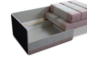 Sofa rozkładana narożnik jednoosobowa Vaxer Różowo/Szara