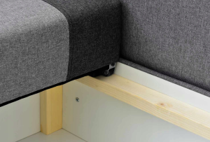 Sofa rozkładana narożnik jednoosobowa Vaxer Różowo/Szara