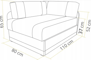 Sofa rozkładana narożnik jednoosobowa Vaxer Różowo/Szara
