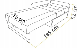 Sofa rozkładana narożnik jednoosobowa Vaxer Różowo/Szara