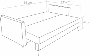 Kanapa z pojemnikiem rozkładana Lahti Szara