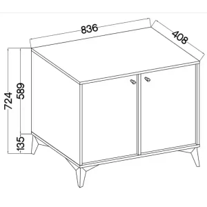Komoda dwudrzwiowa  Sakai 1 2F T812 Beż
