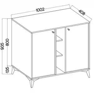 Komoda dwudrzwiowa  Sakai 1 2F T822 Beż