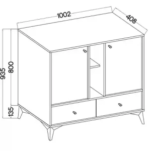 Komoda z szufladami  Sakai 1 2F 2S T825 Beż