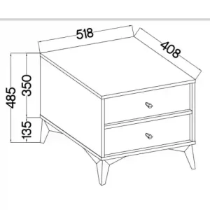 Stolik nocny z szufladami do sypialni Sakai 1 2S T801 Beż