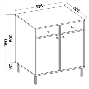 Komoda z szufladami  Sakai 2 2F 2S T826 Beż