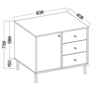Komoda z szufladami  Sakai 2 1F 3S T814 Beż