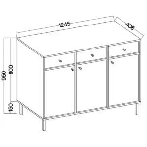 Komoda z szufladami  Sakai 2 3F 3S T827 Beż