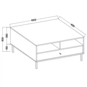 Stolik kawowy z szufladą  Sakai 2 1S T201 Beż