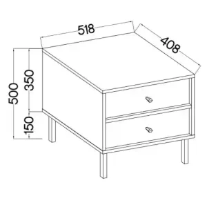 Stolik nocny z szufladami do sypialni Sakai 2 2S T801 Beż
