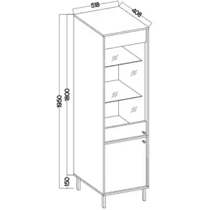 Witryna szklana  Sakai 2 2F T101 Beż