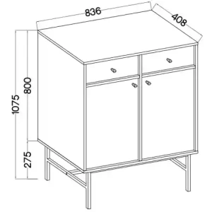 Komoda z szufladami  Sakai 3 2F 2S T826 Beż