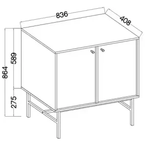Komoda dwudrzwiowa  Sakai 3 2F T812 Beż