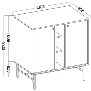 Komoda dwudrzwiowa  Sakai 3 2F T822 Beż