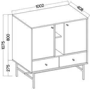 Komoda z szufladami  Sakai 3 2F 2S T825 Beż
